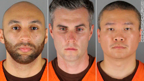 From left, J. Alexander Kueng, Thomas Lane and Tou Thao face federal charges in Floyd's death.