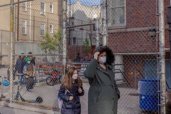 An elementary school in Greenpoint, Brooklyn, last month. Mayor Eric Adams said on Sunday that school mask mandates will likely end on March 7 in New York City.