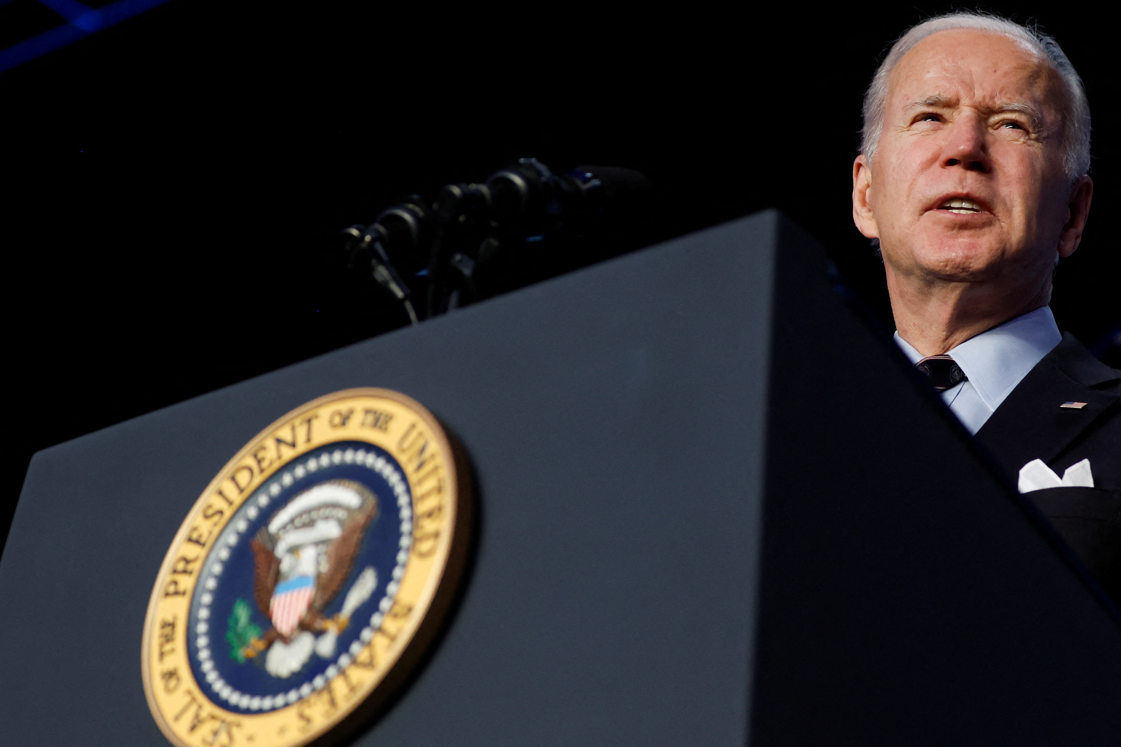 U.S. President Joe Biden delivers remarks to the Democratic National Committee (DNC) Winter Meeting in Washington