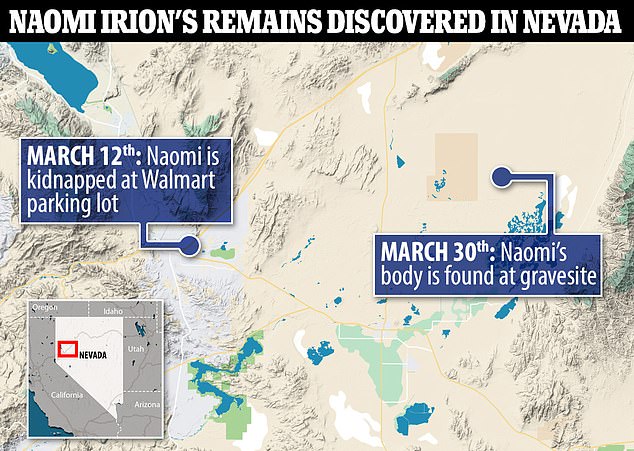 Irion's remains were found in Churchill County 18 days after she was kidnapped from a Walmart in Fernley