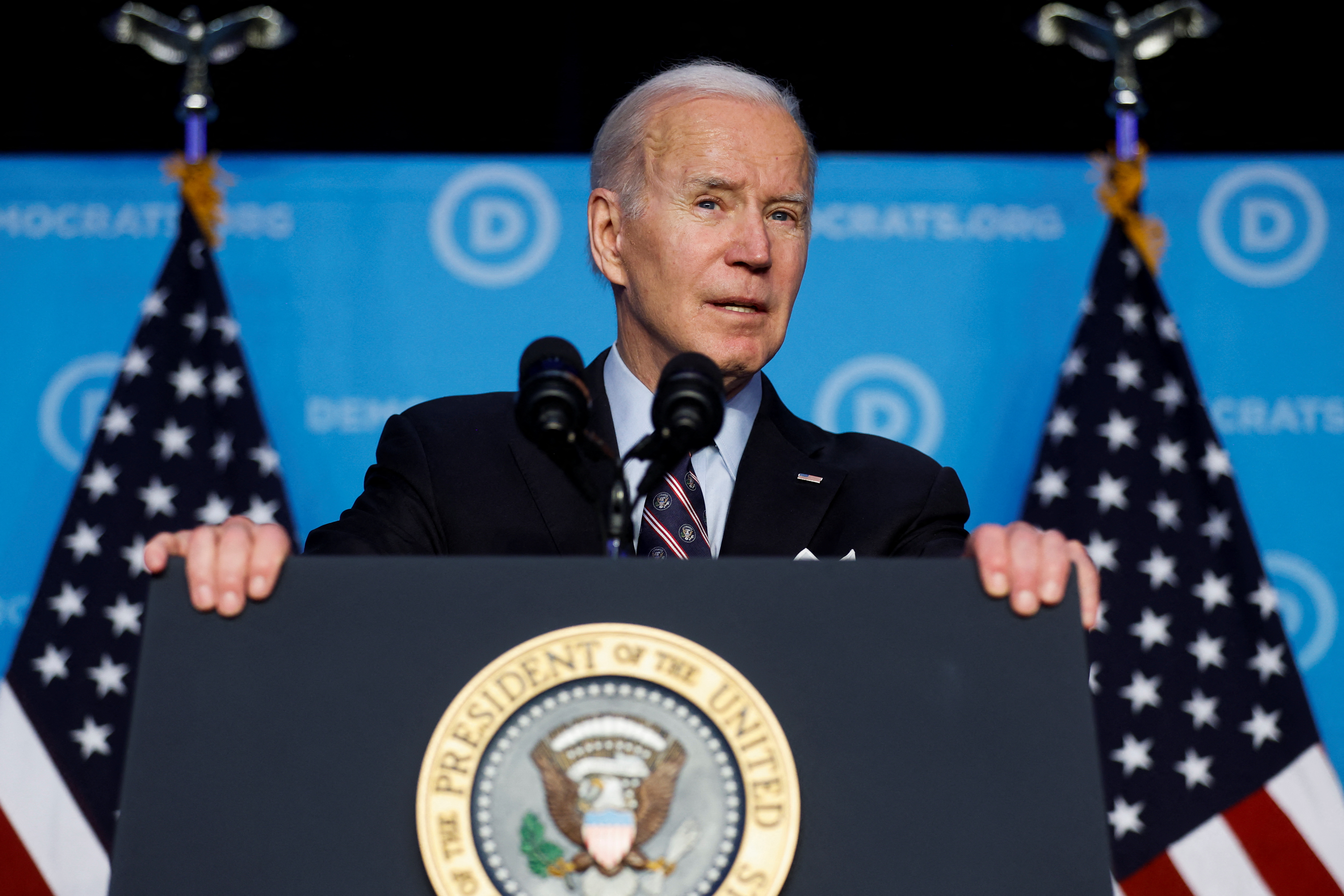 U.S. President Joe Biden attends the Democratic National Committee (DNC) Winter Meeting in Washington