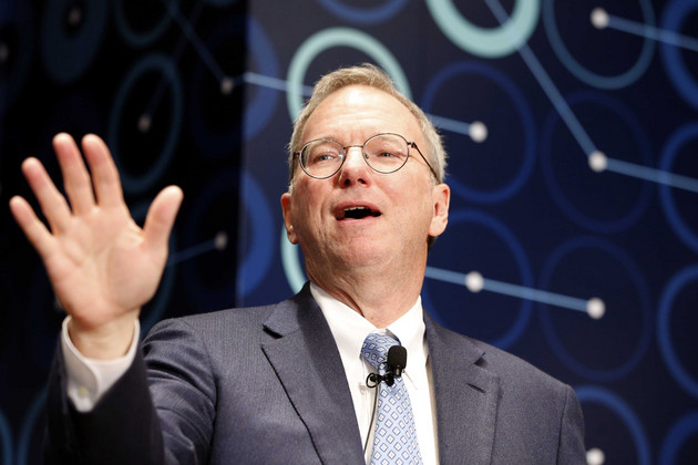 Eric Schmidt speaking during a press conference | AP Photo/Lee Jin-man