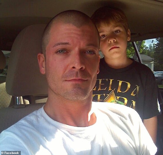 Adam Berger's son Carson Peters-Berger, 14, is now facing a possible life sentence after being charged with three counts over Lily's death. The father and son are pictured together