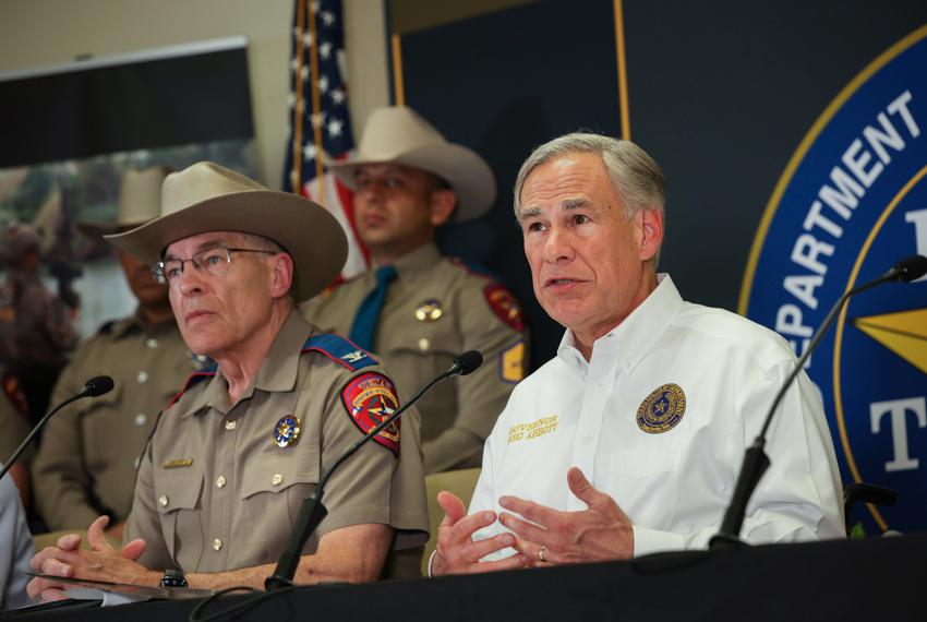 Gov. Greg Abbott speaks at a press conference discussing the state response to Title 42 being lifted in Weslaco on Wednesday…
