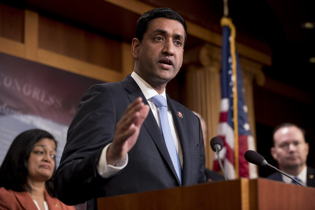 Rep. Ro Khanna speaks at a news conference.