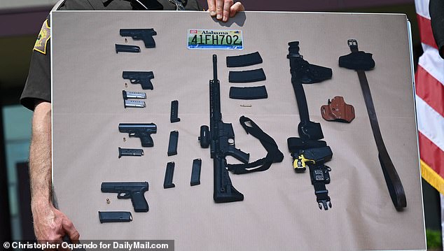 These are all of the weapons the couple had in their Cadillac when they were rammed into a ditch by police on Monday