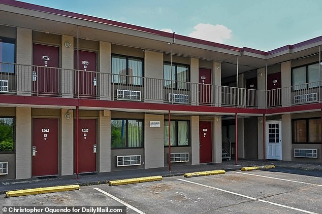 The Motel 41 in Evansville, Indiana, where prison guard Vicky White, 56, and her inmate lover Casey White, 38, spent six days holed up after fleeing Lauderdale County Detention Center in Florence, Alabama, on April 29